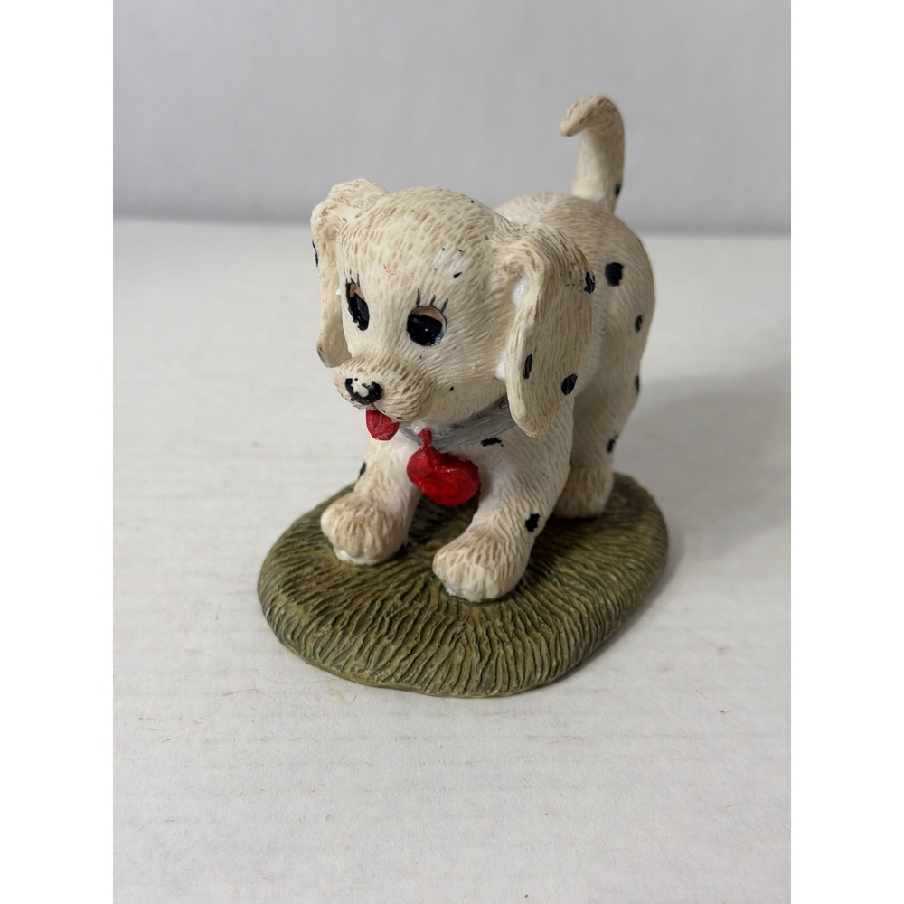 Vintage Dalmatian Puppy Dog Figurine Spotted Resin Small Animal Decor - Picture 1 of 9